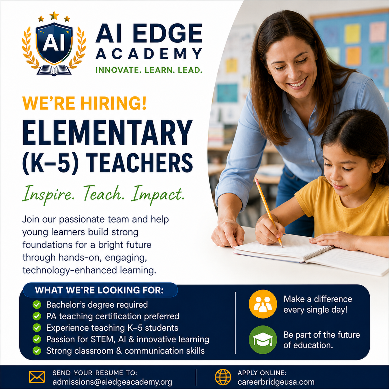 AI Edge Academy is hiring a Elementary (K-5) Teacher